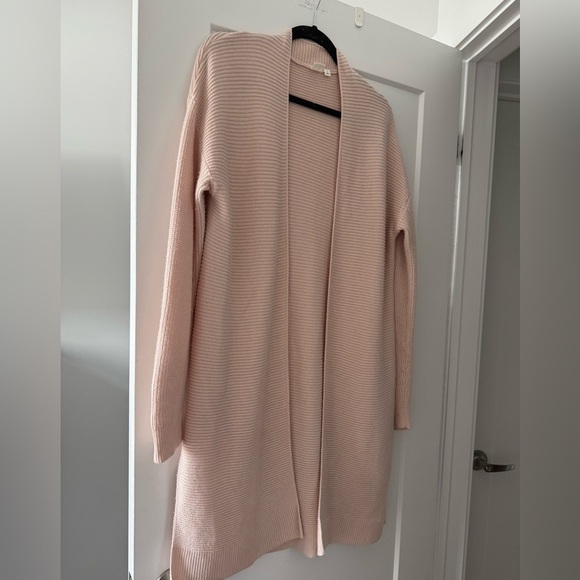 Gap blush powder pink long merino cardigan sweater - size Medium (M) - Picture 2 of 5
